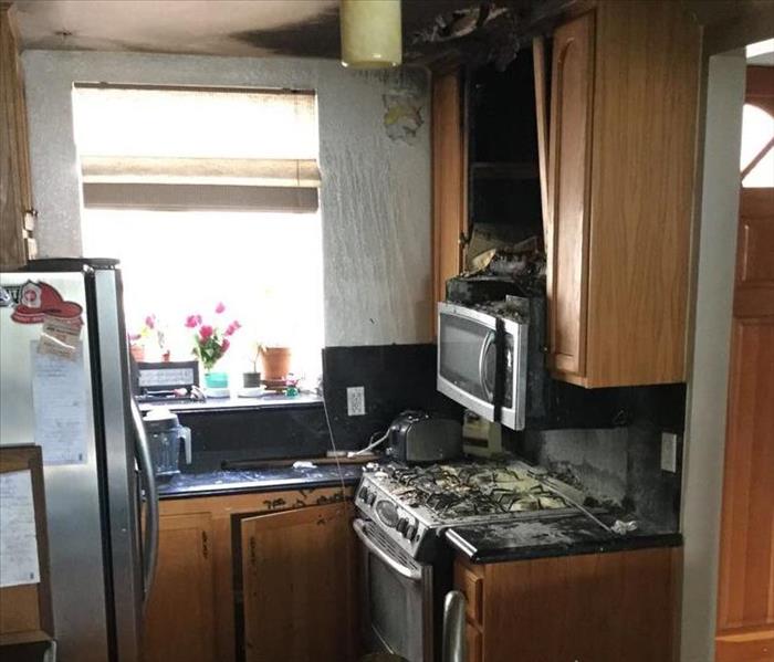 Microwave fire kitchen large loss